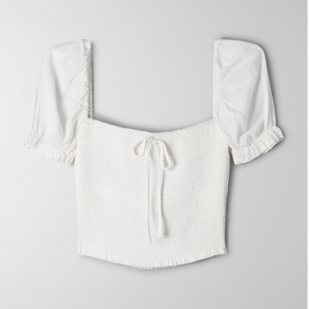 Aritzia Wilfred Smocked Blouse